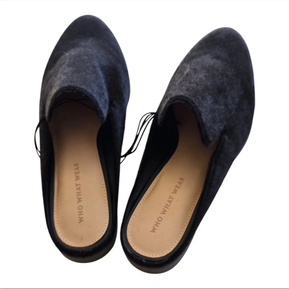 New Who What Wear Faux Fur Mules Flats Black Size 6.5 7.5 8.5 Comfort Slides - Picture 5 of 14